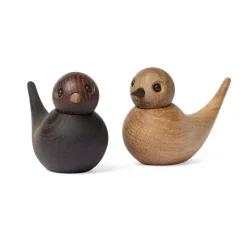 Sweeties swallow decoration 5.4 cm 2 parts, Oak