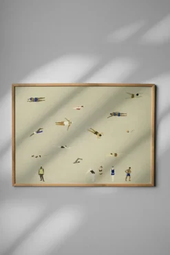 Swimmers poster, Beige, 50x70 cm