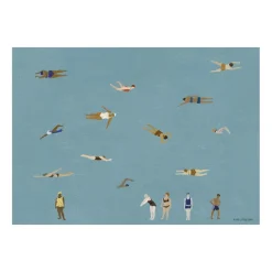 Swimmers poster, Blue, 50x70 cm