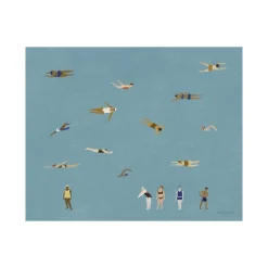 Swimmers poster, Blue, 40x50 cm