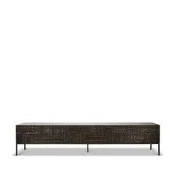 Tabwa media cabinet, Black teak 51x240 cm