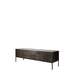 Tabwa media cabinet, Black teak 51x160 cm