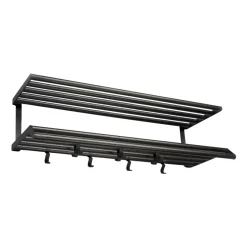 Tamburin hat rack 100 cm, Black oiled oak-black