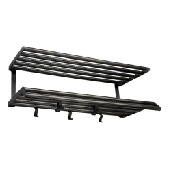 Tamburin hat shelf 60 cm, Black oiled oak-black