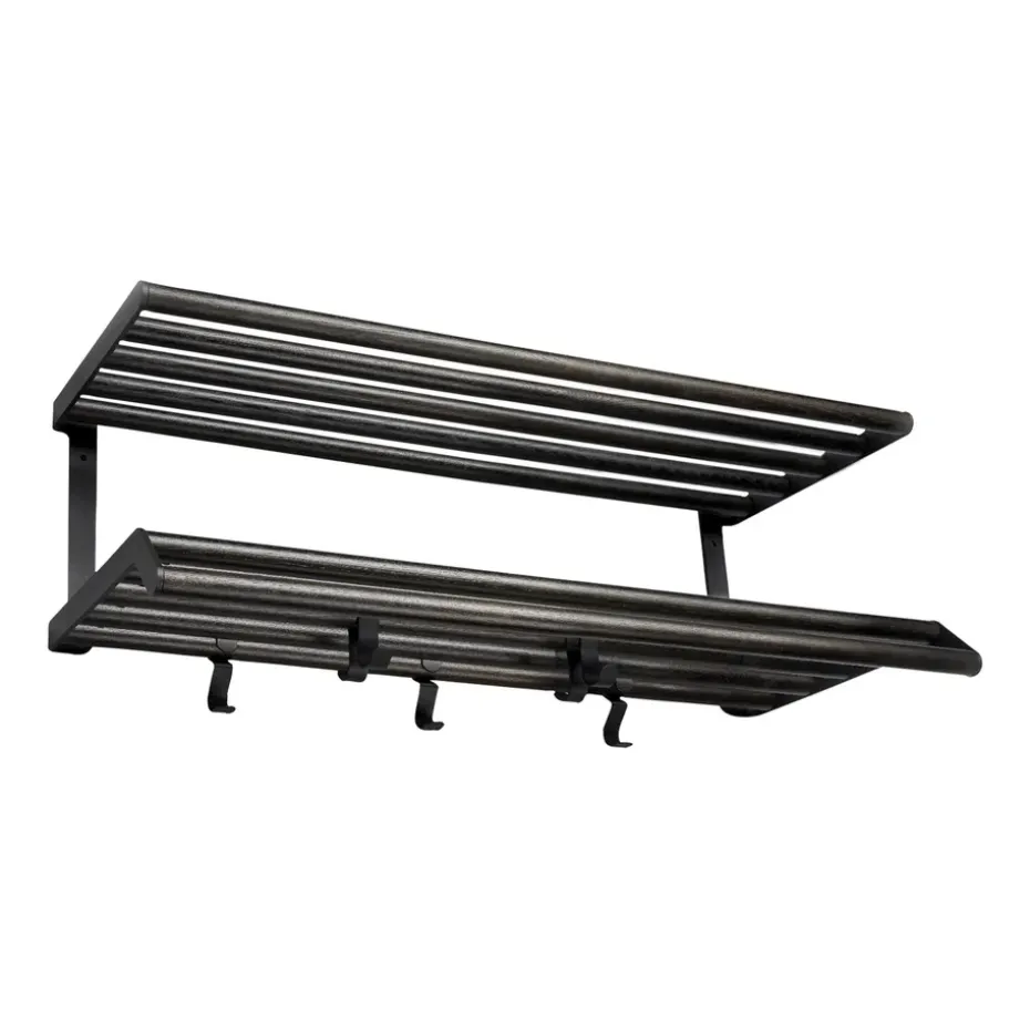 Tamburin hat shelf 60 cm, Black oiled oak-black