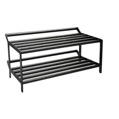 Tamburin shoe shelf 60 cm, Black oiled oak-black