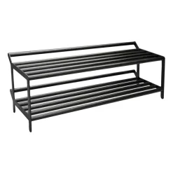 Tamburin shoe shelf 100 cm, Black oiled oak-black