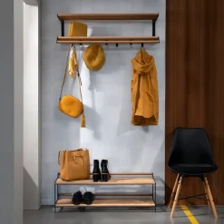 Tamburin shoe shelf 100 cm, oak-black