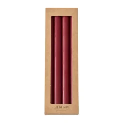 Tell Me More dinner stearin candles 28 cm 4-pack, Dark red
