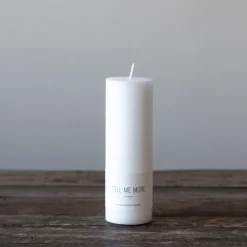 Tell Me More stearin block candle tL 15 cm, White