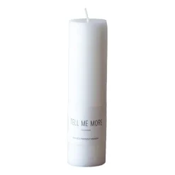 Tell Me More stearin block candle M 15 cm, White