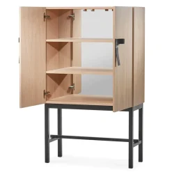 The Bow cupboard, White-oiled oak-black