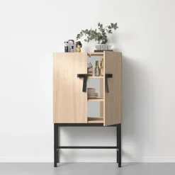 The Bow cupboard, White-oiled oak-black