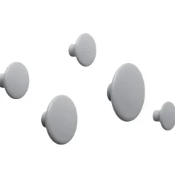 The Dots clothes hook grey, Ø17 cm