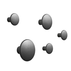 The Dots clothes hook metal 5 pack, Black