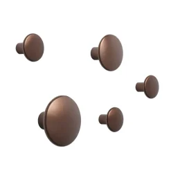 The Dots clothes hook metal 5 pack, Umber