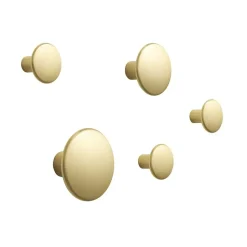 The Dots clothes hook metal 5 pack, Brass