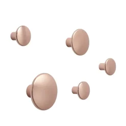 The Dots clothes hook metal 5 pack, Rose