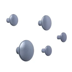 The Dots clothes hook metal 5 pack, Pale blue