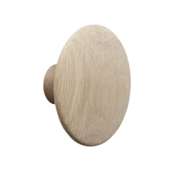 The Dots clothes hook oak, Ø13 cm