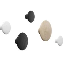 The Dots clothes hook oak, Ø17 cm