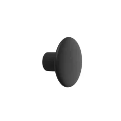 The Dots coat hook black, Ø9 cm