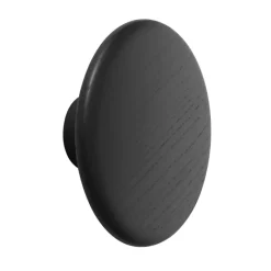 The Dots coat hook black, Ø17 cm