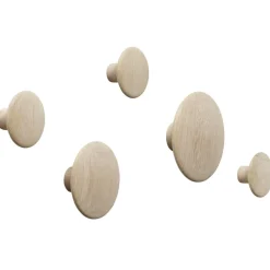 The Dots coat hooks, 5-pack, Oak