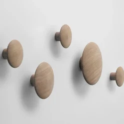 The Dots coat hooks, 5-pack, Oak