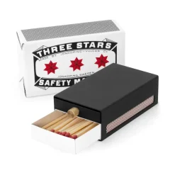 Three Stars matchbox holder large, Black