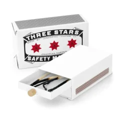 Three Stars matchbox holder large, White