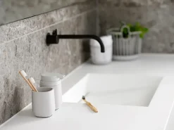 Time soap dispenser 13 cm, Soft grey