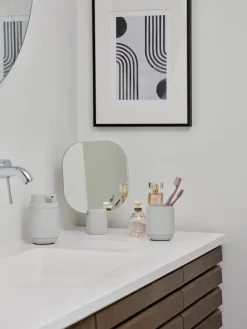 Time table mirror 26.5 cm, Soft Grey