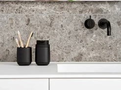 Time toothbrush mug 9.8 cm, Black