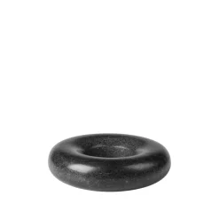 Torus candlestick Ø17,5x5 cm, Marble black