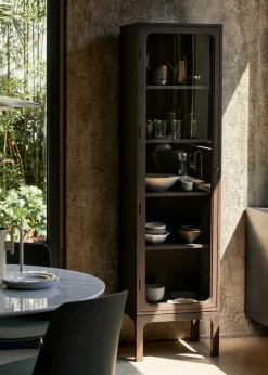 Trace SC87 display cabinet 50x192x40 cm, Dark stained oak
