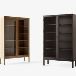 Trace SC88 display cabinet 120x192x40 cm, Dark stained oak
