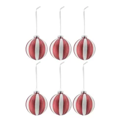Tradition baubles 6-pack, Red/white