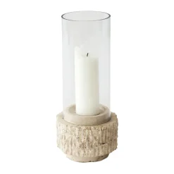 Travertine candle holder, 30 cm