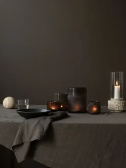 Travertine candle holder, 30 cm