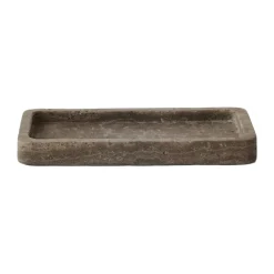 Travertine decorative tray 13x25 cm, Brown