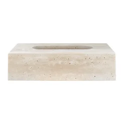 Travertine tissue box 14x25.5 cm, Linen