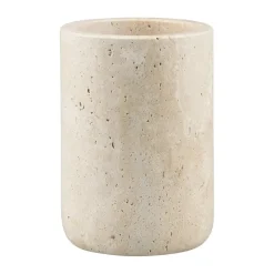 Travertine toothbrush holder 10 cm, Linen