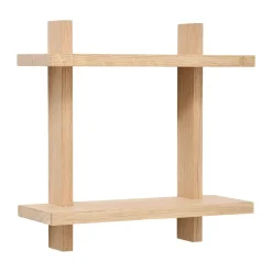 Treat double wall shelf, Oak, 34x12x34 cm
