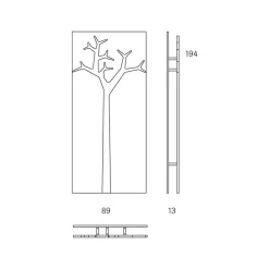 Tree Rock wall hanger, Oak clear lacquer