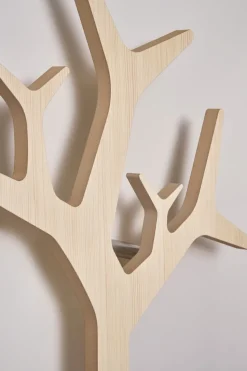 Tree wall wall-mounted coat rack Special Edition 194 cm, White pigmented pine