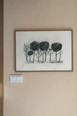 Trees poster 50x70 cm, Black- off white