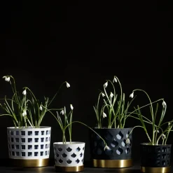 Trio Pot square flower pot, Beige, medium Ø18 cm