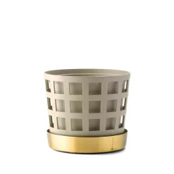Trio Pot square flower pot, Beige, small Ø12 cm
