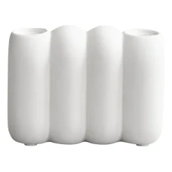 Tube candle holder Bone white, 11x14.5 cm
